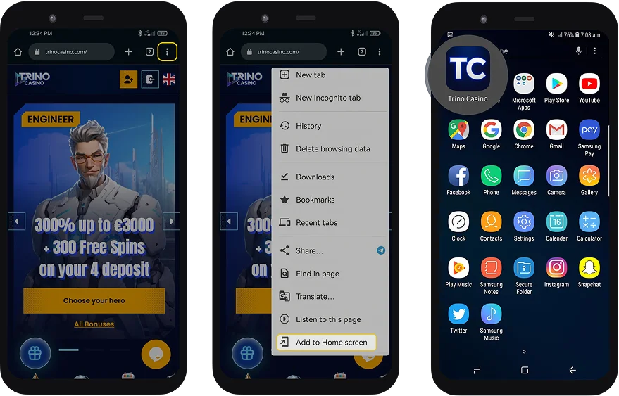 trino casino android